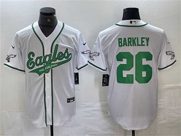 Men's Philadelphia Eagles #26 Saquon Barkley White Cool Base Baseball Stitched Jerseys,We sell and wholesale Men's Philadelphia Eagles #26 Saquon Barkley White Cool Base Baseball Stitched Jerseys on line form chian!